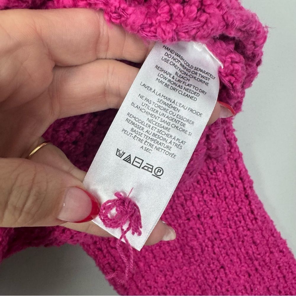 BY ANTHROPOLOGIE | Fuchsia Pink Turtleneck Sweater Flare Sleeve Women’s Size S - Picture 8 of 10
